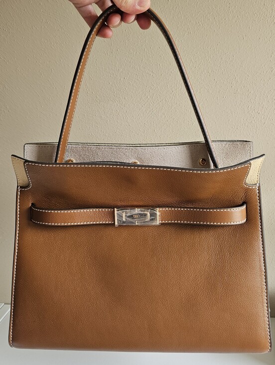 Tory Burch Handbags - Tory Burch Lee Radziwill Double Bag. Small. Aged Tan.